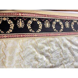 MARTEX Percale Queen/Full Sheet Triomphe 100% Cotton VTG Black Gold 91"W x 94"L